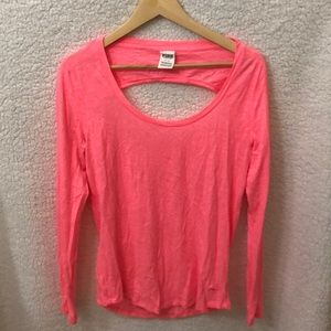 VS PINK Neon Keyhole Back Tee
